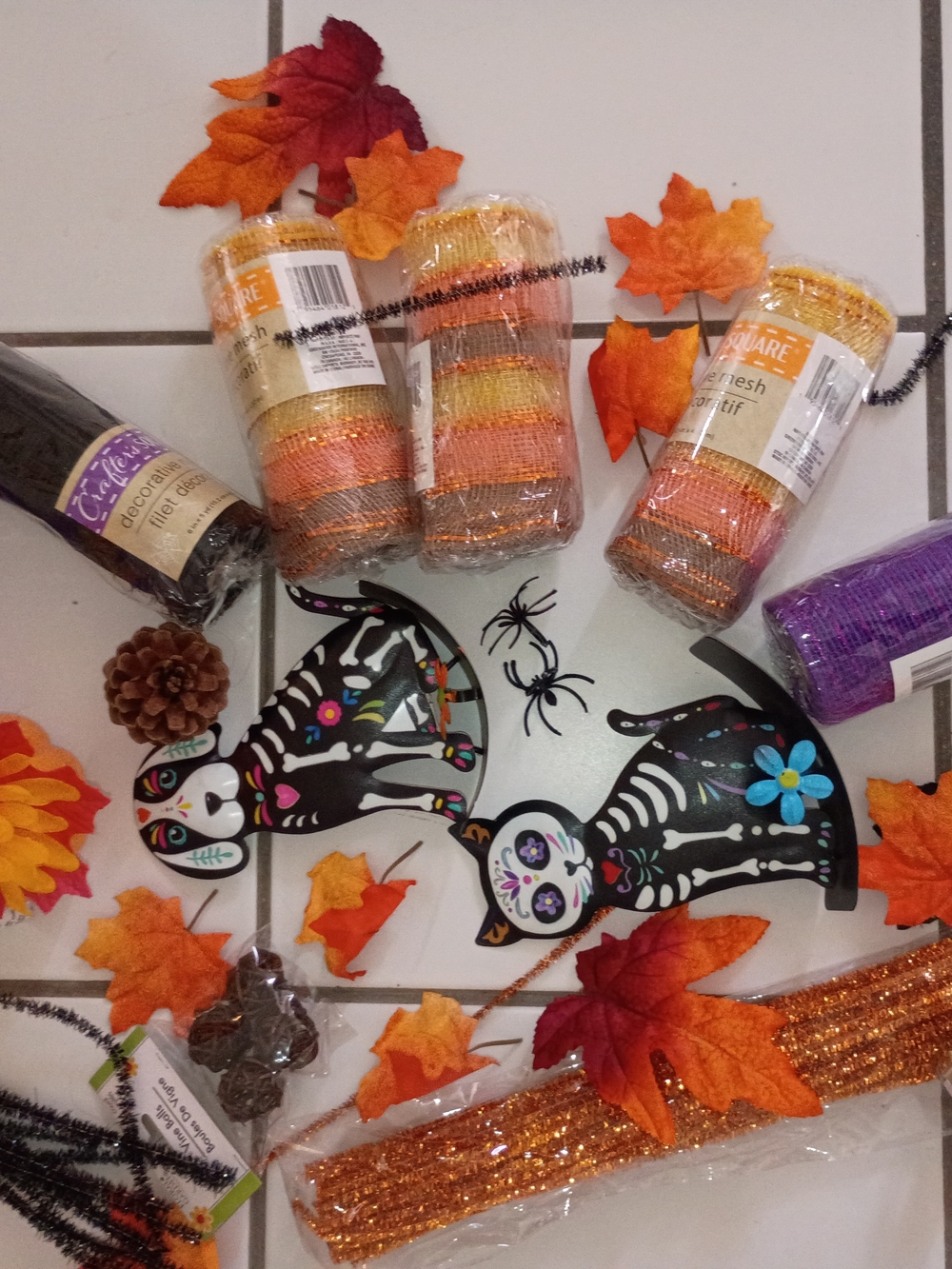 Decorative Black Day of the Dead Cat Garland - Halloween Party Decor